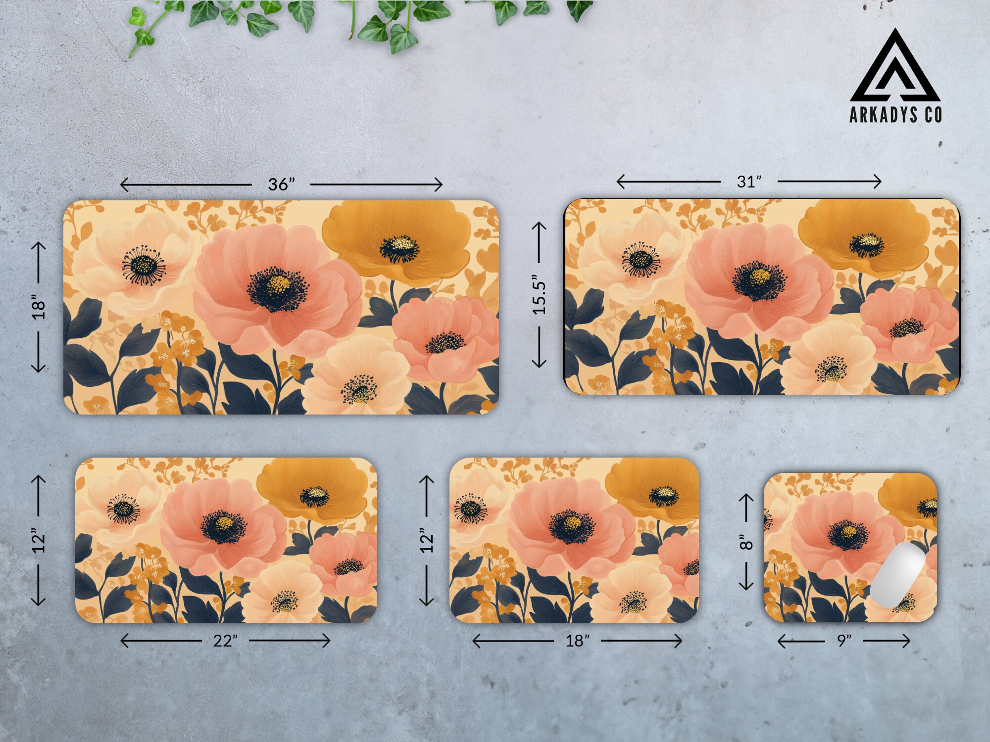 Floral Mouse Pad - Elegant Flower Desk Mat - Botanical Office Decor for Home & Work - Image 8