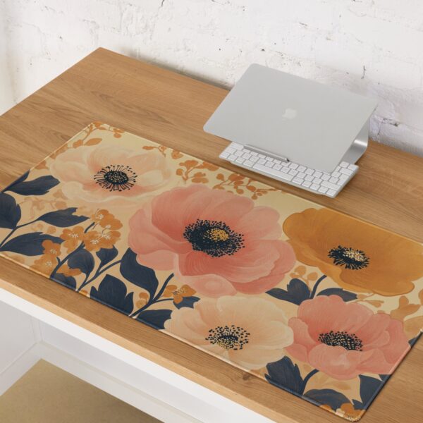 Floral Mouse Pad - Elegant Flower Desk Mat - Botanical Office Decor for Home & Work