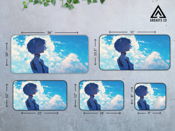 Rei Ayanami Evangelion Mouse Pad - Serene Anime Desk Mat - Sci-Fi Anime Art for Office & Gaming