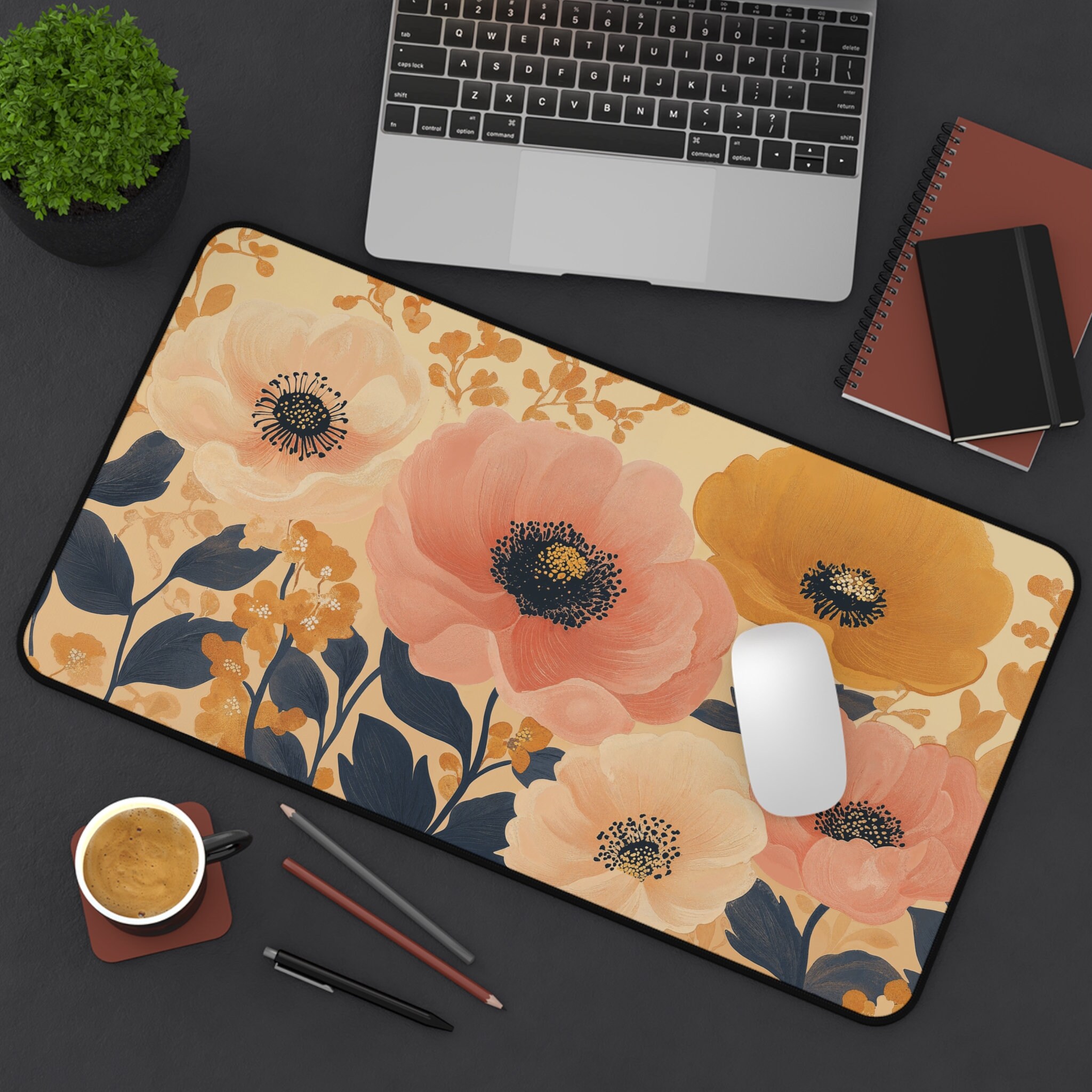 Floral Mouse Pad - Elegant Flower Desk Mat - Botanical Office Decor for Home & Work - Image 5
