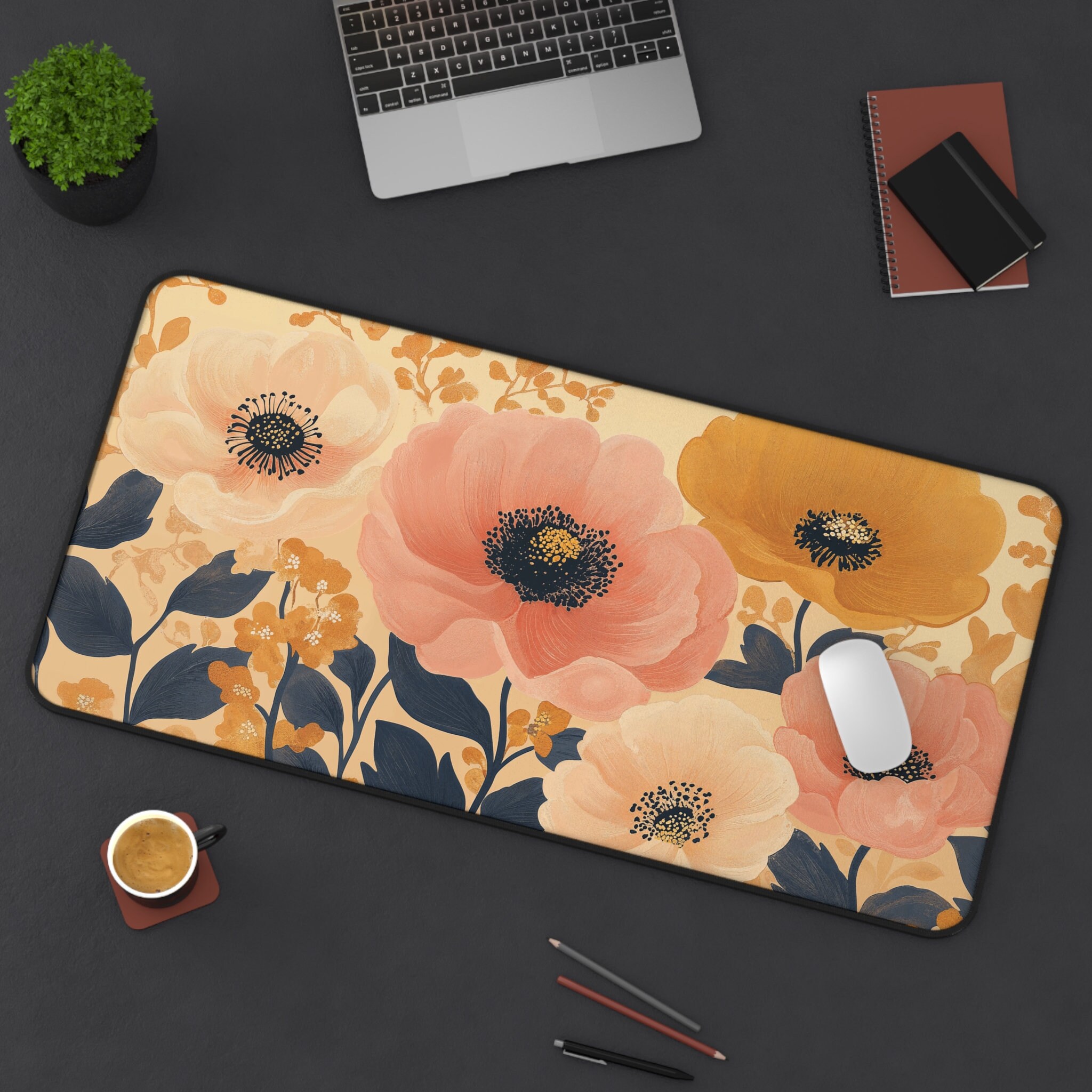 Floral Mouse Pad - Elegant Flower Desk Mat - Botanical Office Decor for Home & Work - Image 6