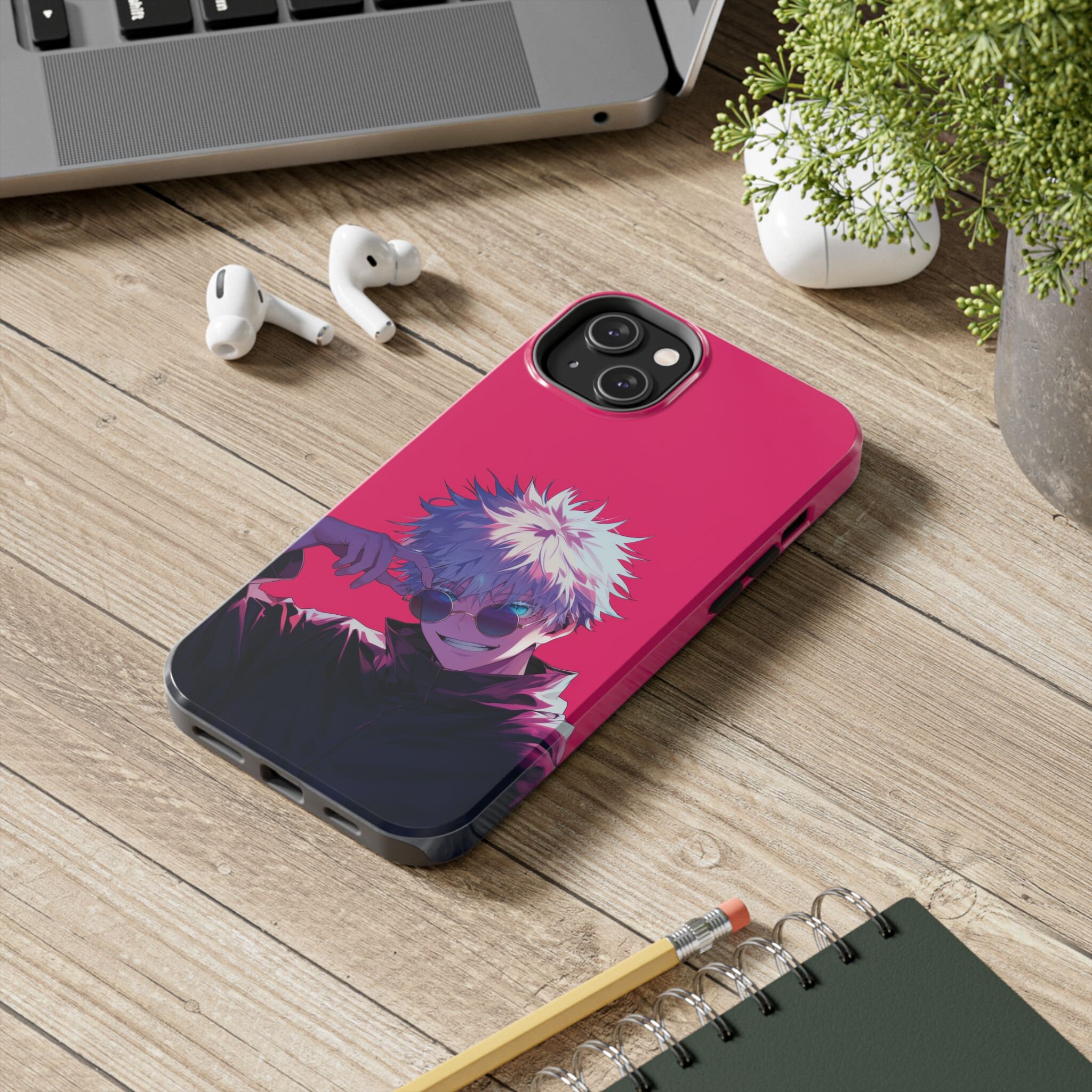 Anime Style Gojo iPhone Case - Cool Anime Character Art - Durable Phone Protector for Anime Fans - Image 2
