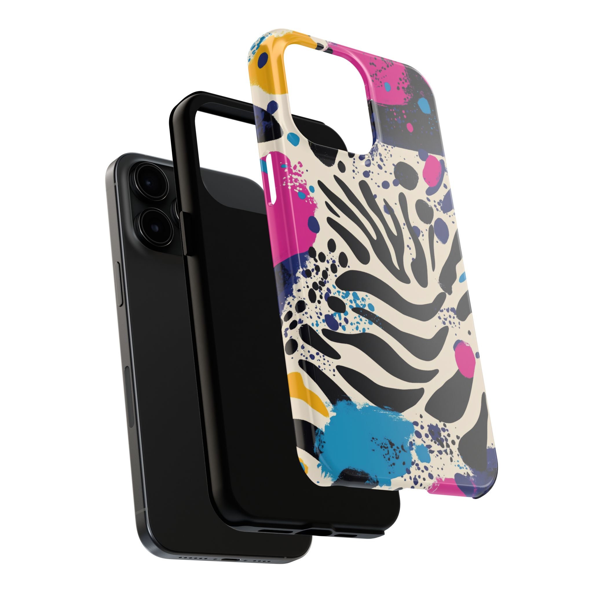 Vibrant Zebra Print iPhone Case - Colorful Abstract Design - Bold Phone Cover for Style Lovers - Image 7