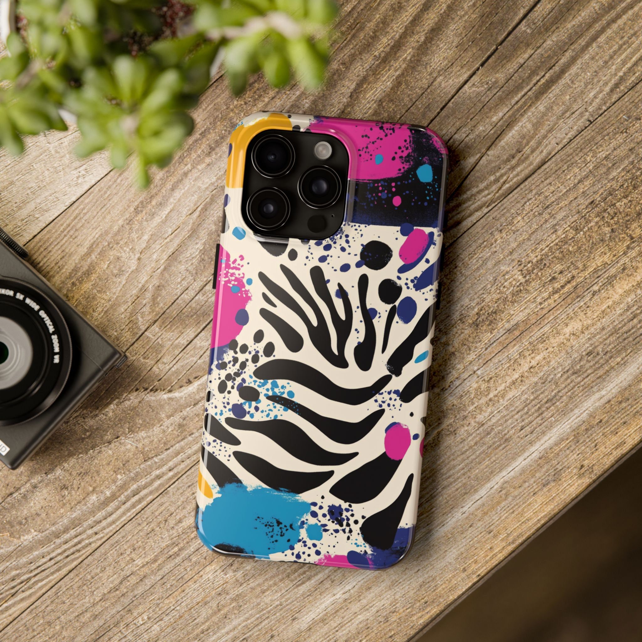 Vibrant Zebra Print iPhone Case - Colorful Abstract Design - Bold Phone Cover for Style Lovers