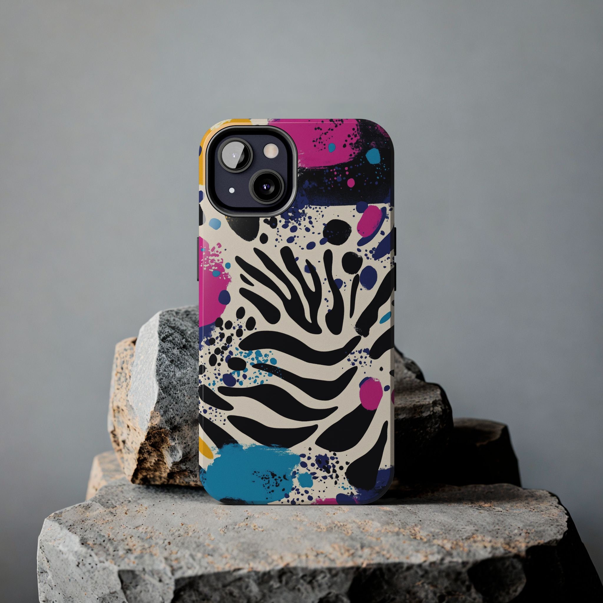 Vibrant Zebra Print iPhone Case - Colorful Abstract Design - Bold Phone Cover for Style Lovers - Image 3