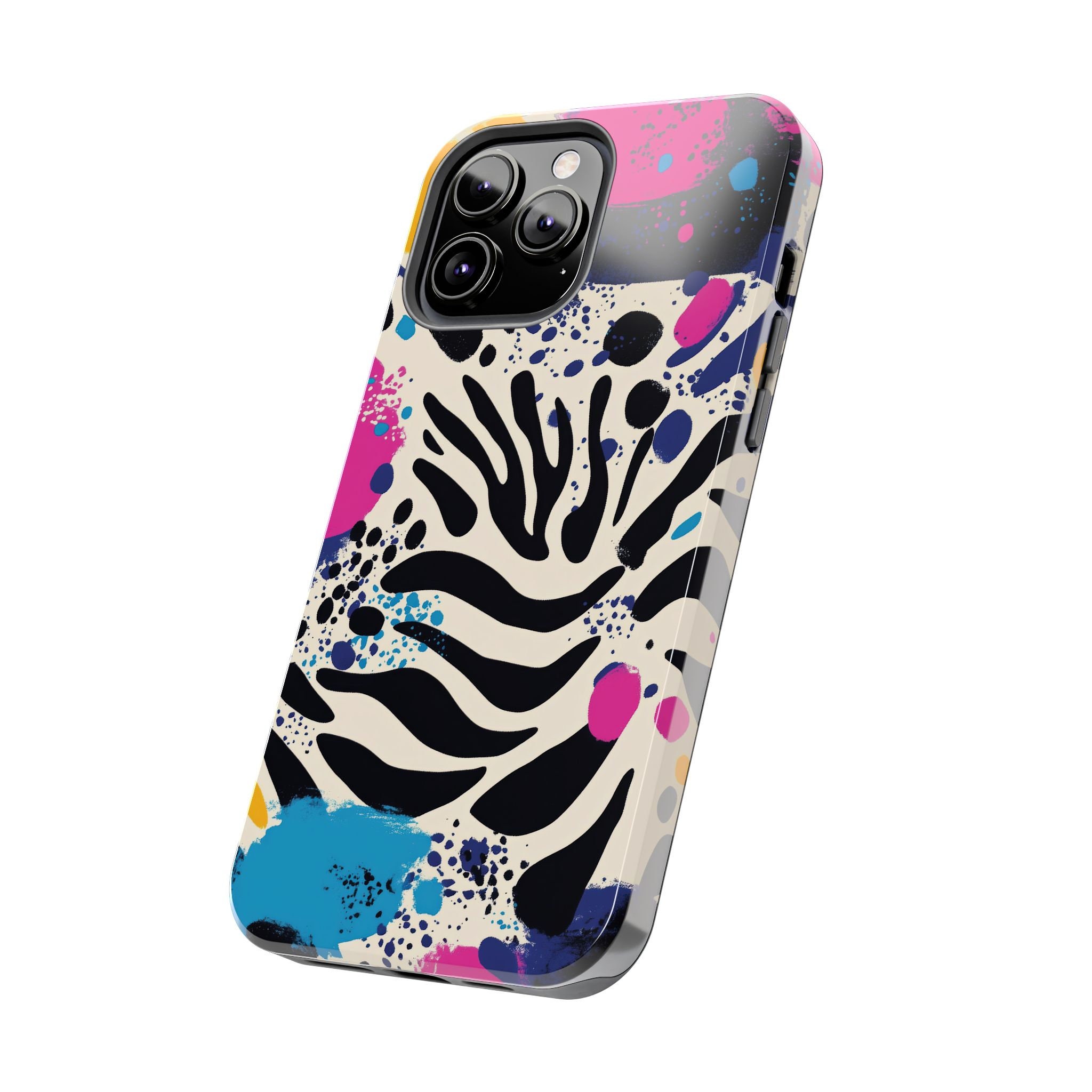 Vibrant Zebra Print iPhone Case - Colorful Abstract Design - Bold Phone Cover for Style Lovers - Image 9