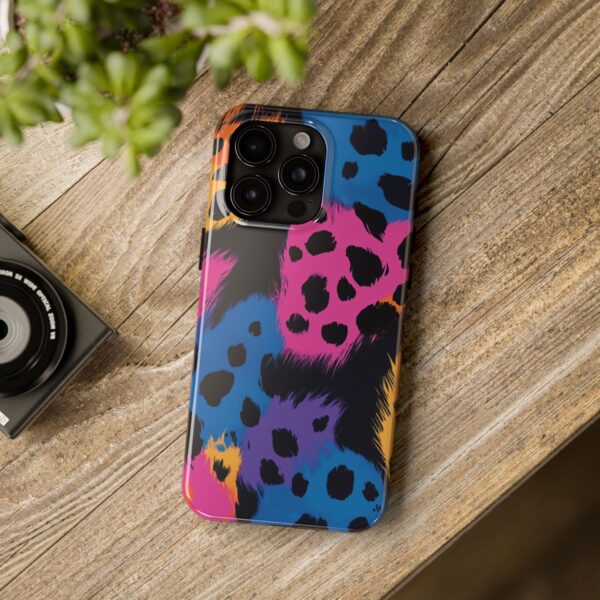 Vibrant Leopard Print iPhone Case - Bold and Colorful Animal Design - Perfect for Fashion Lovers