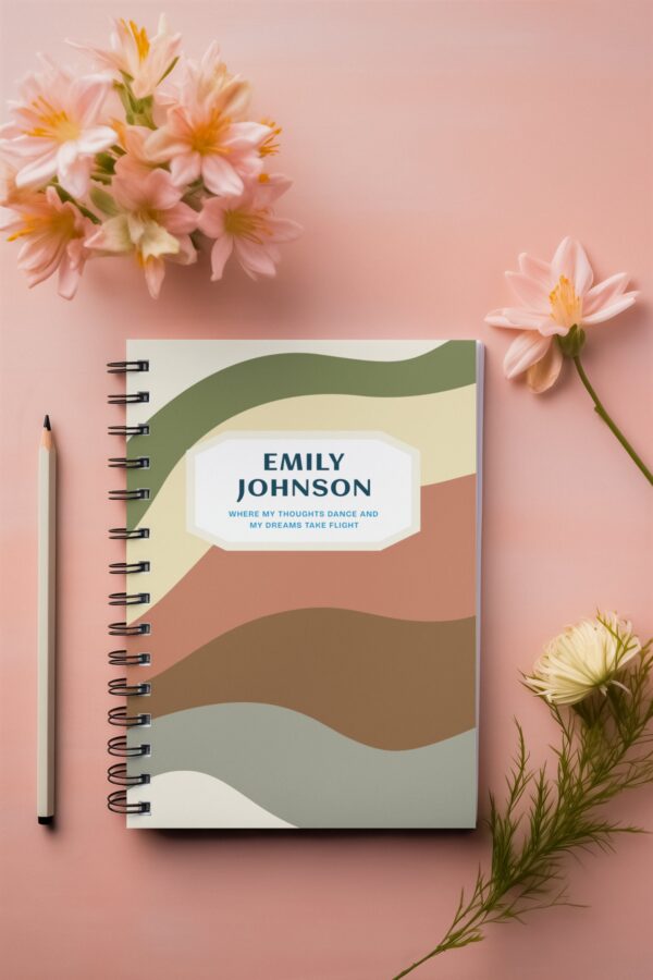 Custom Minimalist Notebook - Personalized Journal with Name, 7 Color Variants, Unique Gift for Writers, Students, and Professionals