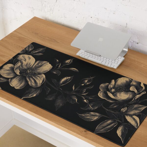 Dark Botanical Vintage Mouse Pad - Elegant Floral Desk Mat for Office & Gaming