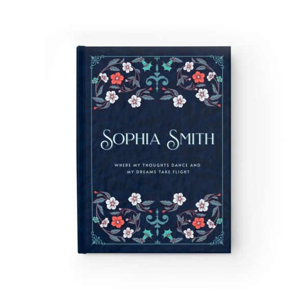 Custom Hardcover Journal - Personalized Diary with Name, Color Variants, Blank or Lined Pages, Perfect Gift for Writers and Students