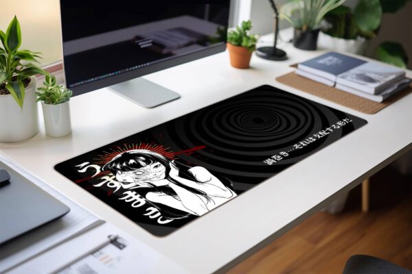 Uzumaki Horror Anime Mouse Pad - Spiral Horror Desk Mat for Office & Gaming