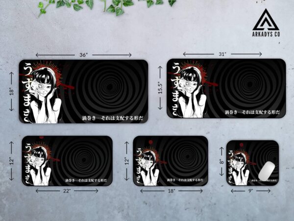 Uzumaki Horror Anime Mouse Pad - Spiral Horror Desk Mat for Office & Gaming
