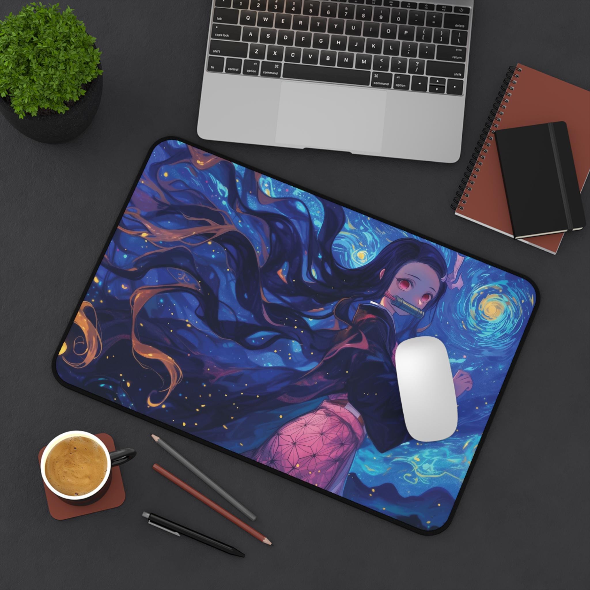 Nezuko Demon Slayer Mouse Pad - Starry Night Anime Desk Mat for Work & Play - Image 4