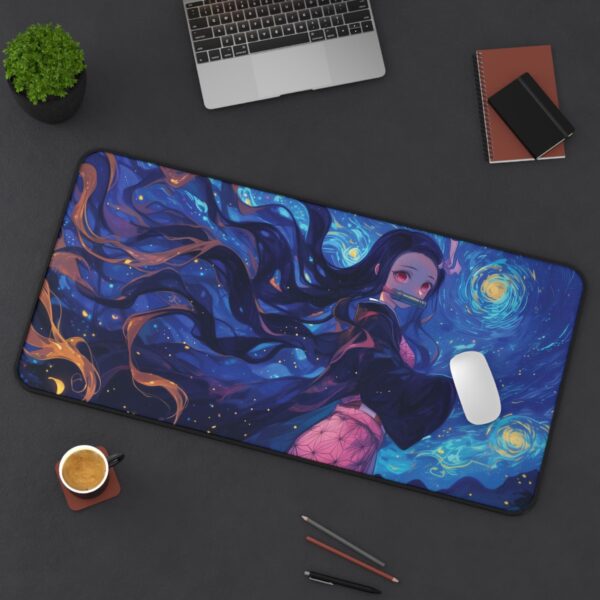 Nezuko Demon Slayer Mouse Pad - Starry Night Anime Desk Mat for Work & Play