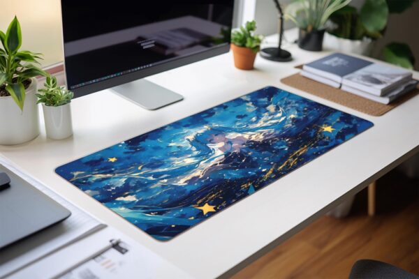 Hatsune Miku Starry Night Mouse Pad - Anime Desk Mat for Gaming & Office