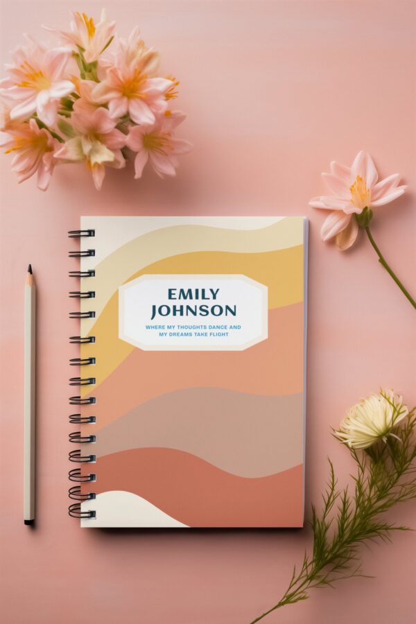 Custom Minimalist Notebook - Personalized Journal with Name, 7 Color Variants, Unique Gift for Writers, Students, and Professionals