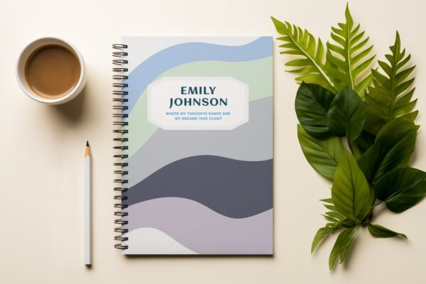 Custom Minimalist Notebook - Personalized Journal with Name, 7 Color Variants, Unique Gift for Writers, Students, and Professionals