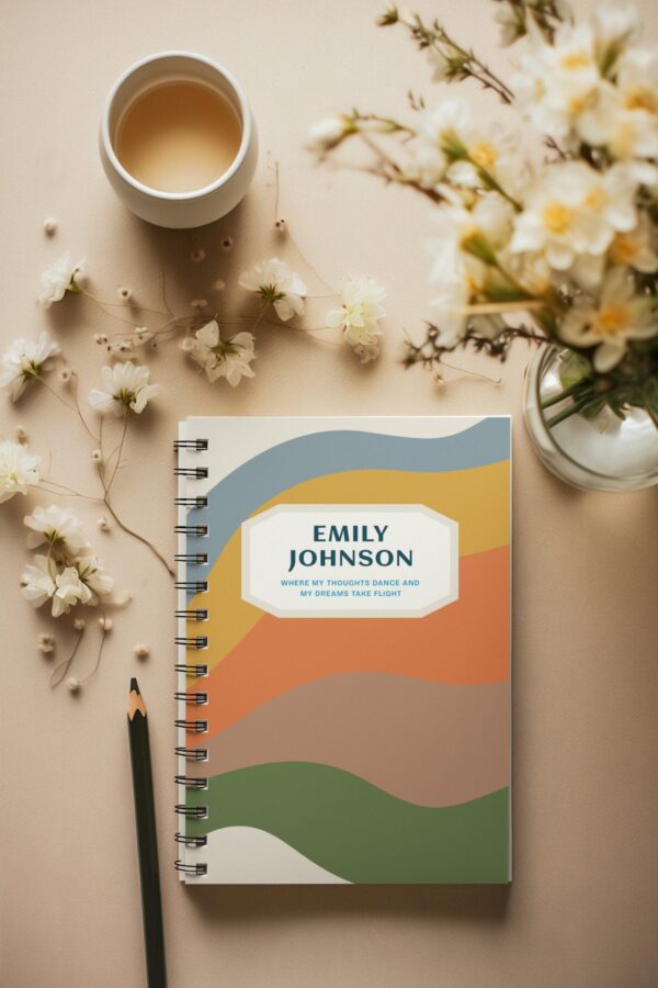 Custom Minimalist Notebook - Personalized Journal with Name, 7 Color Variants, Unique Gift for Writers, Students, and Professionals