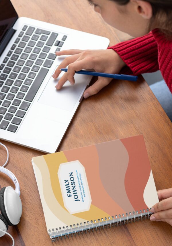 Custom Minimalist Notebook - Personalized Journal with Name, 7 Color Variants, Unique Gift for Writers, Students, and Professionals