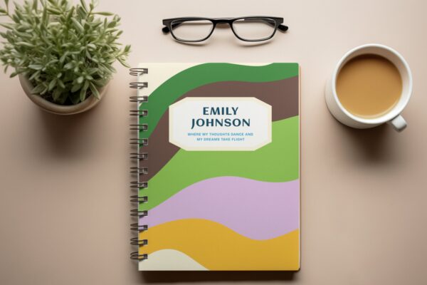 Custom Minimalist Notebook - Personalized Journal with Name, 7 Color Variants, Unique Gift for Writers, Students, and Professionals