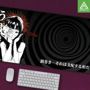 Uzumaki Horror Anime Mouse Pad - Spiral Horror Desk Mat for Office & Gaming