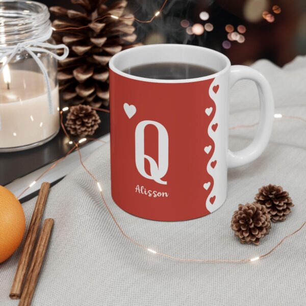 Queen of Hearts Personalized Mug - Custom Name Coffee Cup - Perfect Gift for Her
